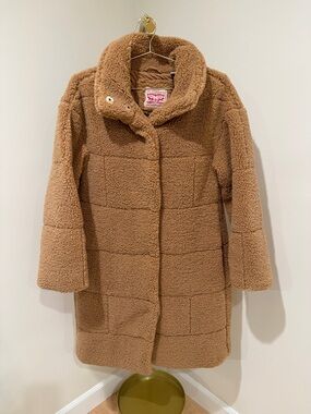Levi Strauss & Co. Classic Camel Teddy Coat with High Collar
